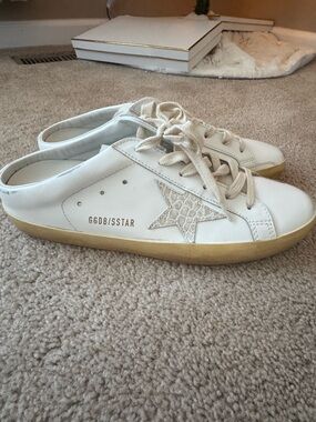 Golden Goose super star sabot white/Gold